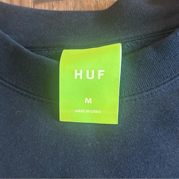 HUF Forever Crewneck Medium Blue Mens - Picture 4 of 8